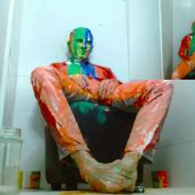 MessyGuys: Jimmy Covers Himself Green, Pours 8 Paint Jars + Showers
