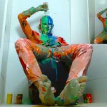 MessyGuys: Jimmy Covers Himself Green, Pours 8 Paint Jars + Showers