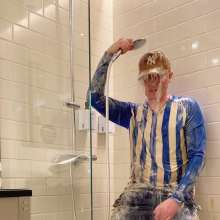 vstyle83: Messy Adidas and Nike in Hotel Room Shower