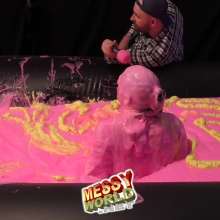 LiquidX: Callum Plunged in Overalls after mixing 3,000 litres of Gunge