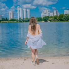 Wet Live Team: Natashka Swam in the River Fully-dressed without a Bra