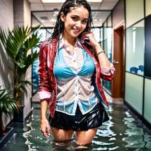Wetmaxiskirts: Glamour AI Wetlook (including some sweaters, business wear and uniforms)