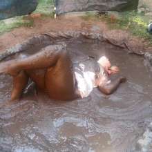 Darkabyss445: Sexy Pantyhose and Satin Slip Dress Mud Bath