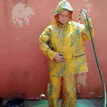 Thefetishgirl: Slime Rainwear Fun and Clean Off
