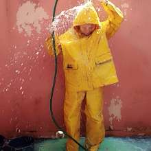 Thefetishgirl: Slime Rainwear Fun and Clean Off