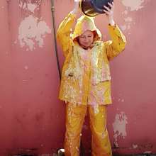 Thefetishgirl: Slime Rainwear Fun and Clean Off