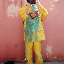 Thefetishgirl: Slime Rainwear Fun and Clean Off