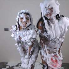 RevSlymsford: Thalia and Patricia Have A Sexy Lingerie Pie Fight