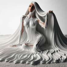 splathair2020: AI woman enjoying shaving cream on shag carpet
