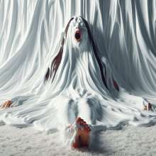 splathair2020: AI woman enjoying shaving cream on shag carpet