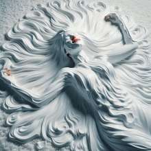 splathair2020: AI woman enjoying shaving cream on shag carpet