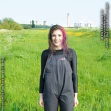 DungeonMasterOne: Maude takes a mudbath in flexothane dungarees and hunter wellies!