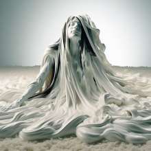 splathair2020: AI woman enjoying shaving cream on shag carpet