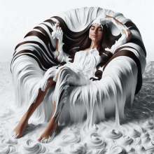 splathair2020: AI women relaxing on stress reducing wam furniture