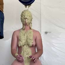 Slimed Models: Angela Gets Gross Green Slimed, Nude