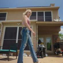 WetlookFashion: Angel Swims in Ripped Jeans and Crop Top