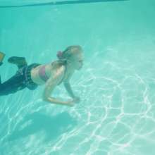 WetlookFashion: Angel Swims in Ripped Jeans and Crop Top