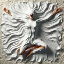 splathair2020: AI woman enjoying shaving cream on shag carpet