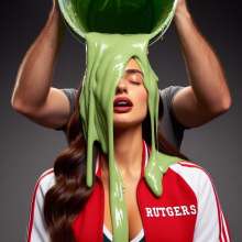 h361361: College cheerleaders green slimed