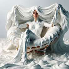 splathair2020: AI women relaxing on stress reducing wam furniture