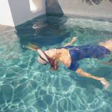 WetlookFashion: Joy Swims in a Sexy Denim Dress and Cowgirl Boots