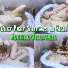 VioletVixen: Nasty Yucky Piggy Wallows in Slop Part 2 Fucking Vegetables