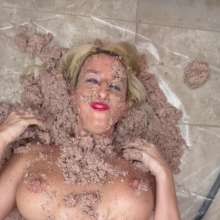 Slimed Models: New Model Ashley Covers Herself, Topless, in Wet Dog Food