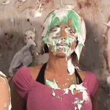 Anglefan: Danielle and Sasha have fun getting Aida pied