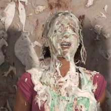 Anglefan: Danielle and Sasha have fun getting Aida pied