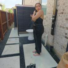 WetlookFashion: Tina Takes a Dip in the Pool Wearing a Shiny Jumpsuit