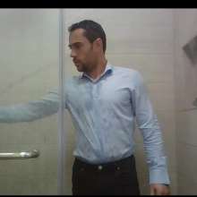 WETColours: Lorenzo in a Fantastic Wetlook Shirt in the Shower