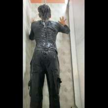 WETColours: Mike Takes a Shower Dressed Entirely in Black