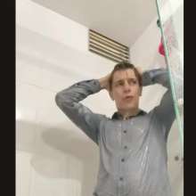 WETColours: Ostin in His First Shower Dressed