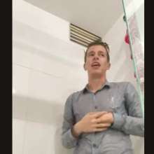 WETColours: Ostin in His First Shower Dressed