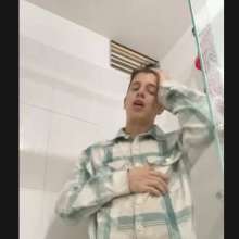 WETColours: Ostin in His First Shower Dressed